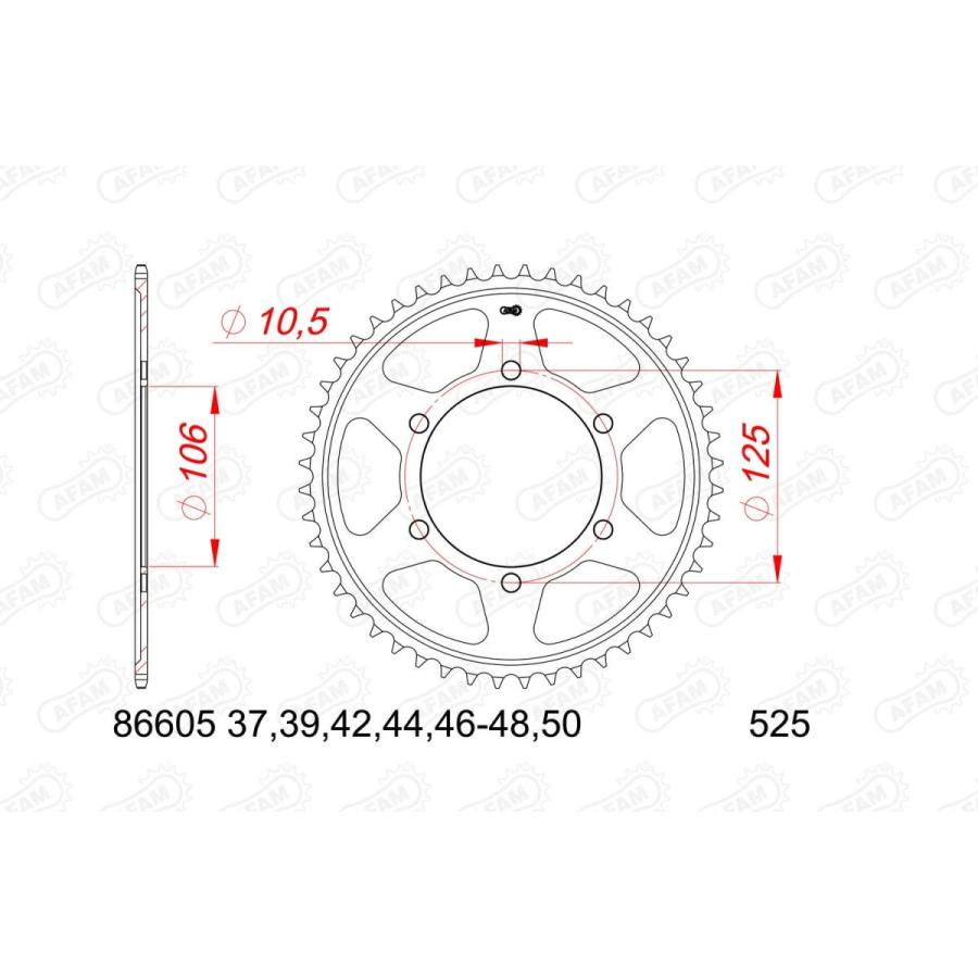 AFAM(アファムスチールリア) Rスチールスプロケット 525-46 DAYTONA 675 86605-46 |  | 01