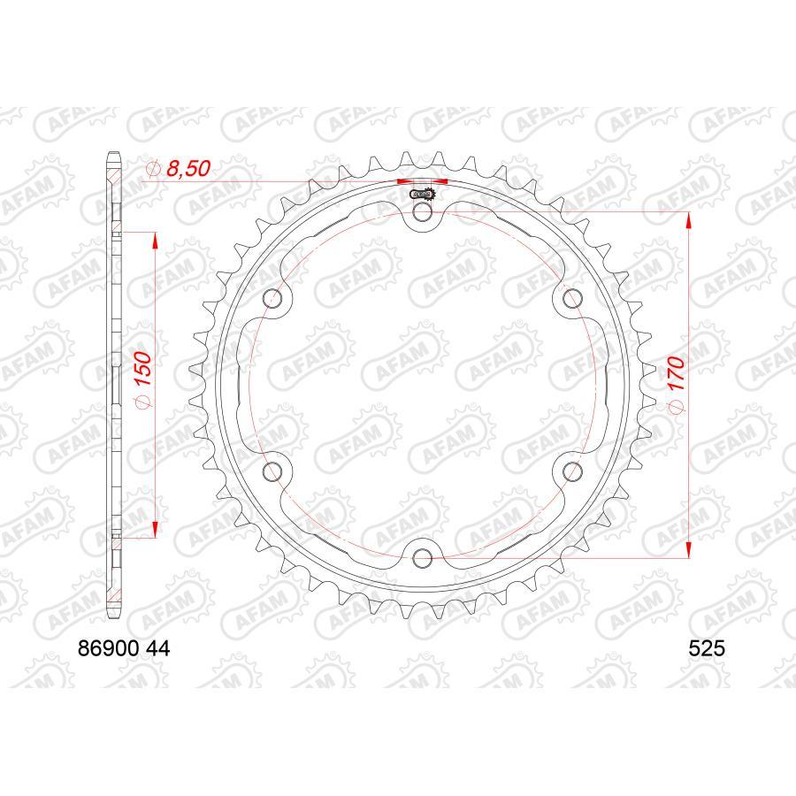 AFAM (アファム) Rスチールスプロケット 525-44 Speed Triple 1200 RR 22-24 Speed Triple 1200 RS 25 86900-44 |  | 01
