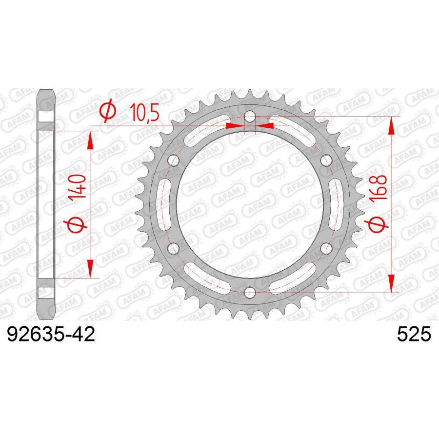 AFAM (アファム) リアスチールスプロケット 525-42 F800R 92635-42 |  | 01