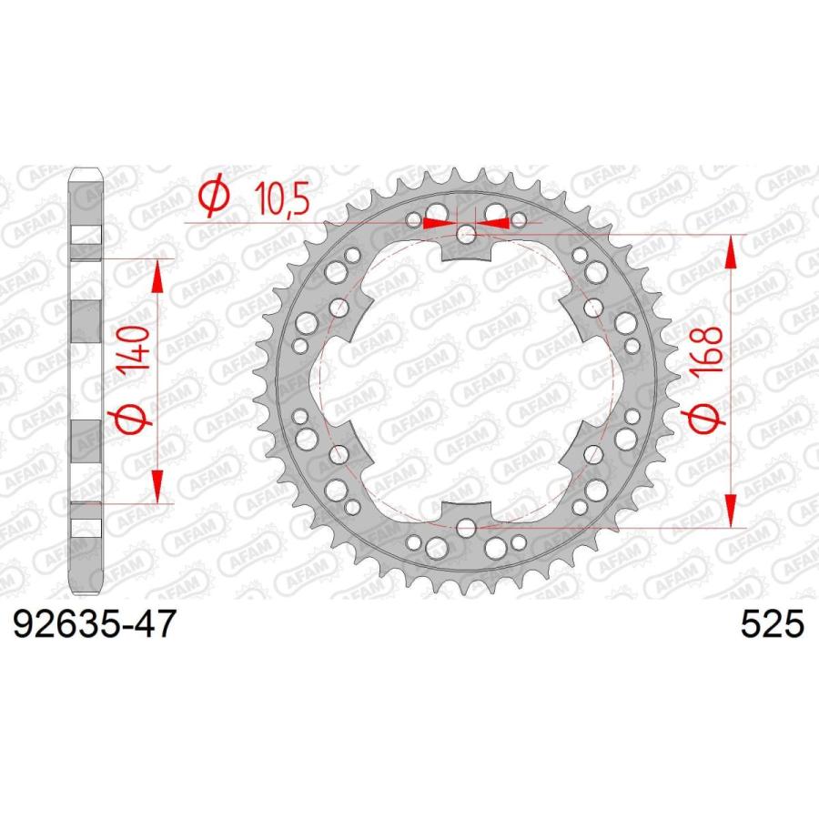 [特価品]アファム Rスチールスプロケット 525-47 F800R 09-11 92635-47 |  | 01
