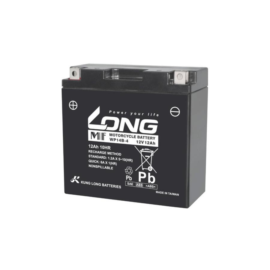 ロングバッテリー バッテリー 12V/12Ah 液注入済 互換 GT14B-4/YT14B-BS WP14B-4 | 