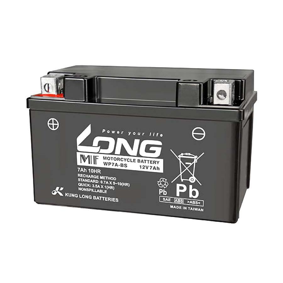 ロングバッテリー バッテリー 12V/7Ah 液注入済 互換 YTX7A-BS/GTX7A-BS/FTX7A-BS/KTX7A-BS WP7A-BS | 