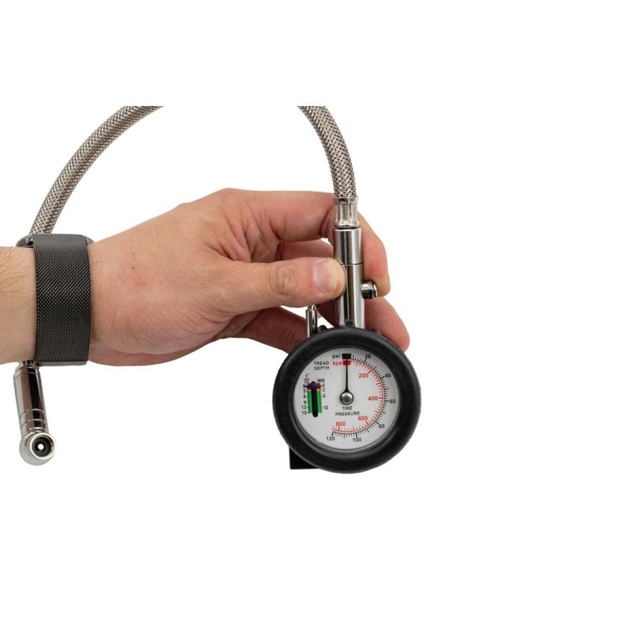 プロト　メンテナンス コンパクトエアインフレーターゲージ　タイヤ溝測定ゲージ付　ショートタイプ 120psi/800kpa対応　デプスゲージ測定　車載 | plot | 02
