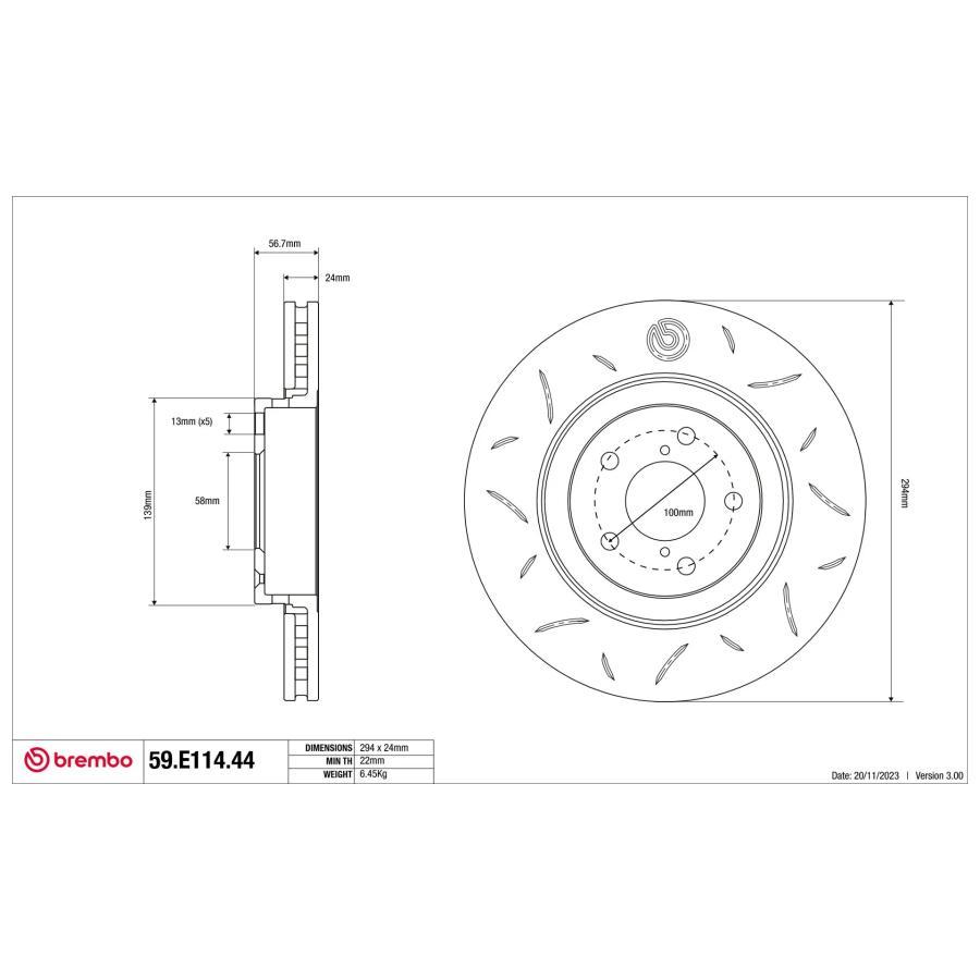 brembo (ブレンボ) 4リン フロントブレーキローター SPORT TY3 マルチグルーブスリット 1枚 86/GR86(ZN6/ZN8)/BRZ(ZC6/ZD8) 59-E114-44 |  | 02