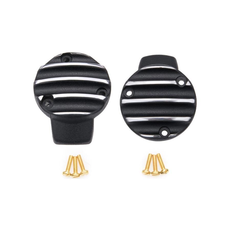 Motone(モートーン) スロットルボディカバー リブ ブラック/ポリッシュ T120 (16-25) スラクストン Thruxton1200/R/RS (16-24) Bobber (17-25) MMU016 | 