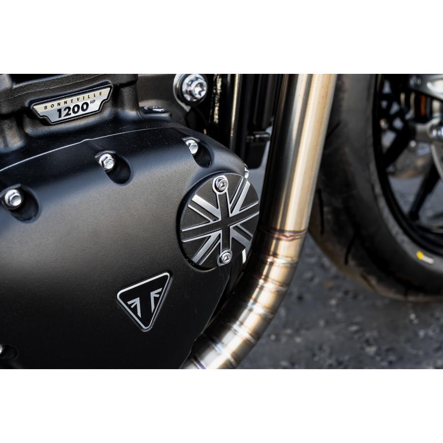 Motone(モートーン) ジェネレーターバッジ ユニオンジャック ブラック/ポリッシュ T100/T120 (16-25) SpeedTwin900 (16-25) スクランブラー900 (17-25) MMU021 |  | 01