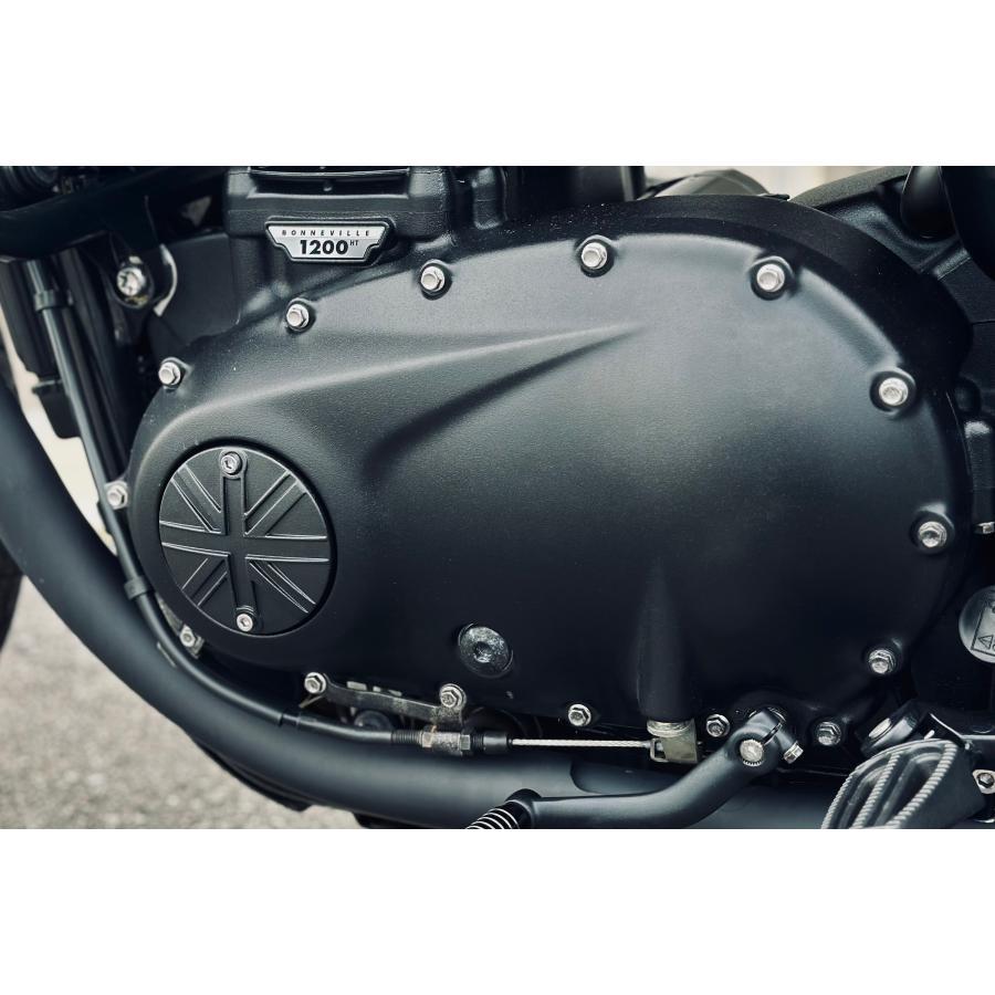 Motone(モートーン) クラッチバッジ ユニオンジャック ブラック T100/T120 (16-25) SpeedTwin900 (16-25) スクランブラー Scrambler900 (17-25) MMU032 |  | 03