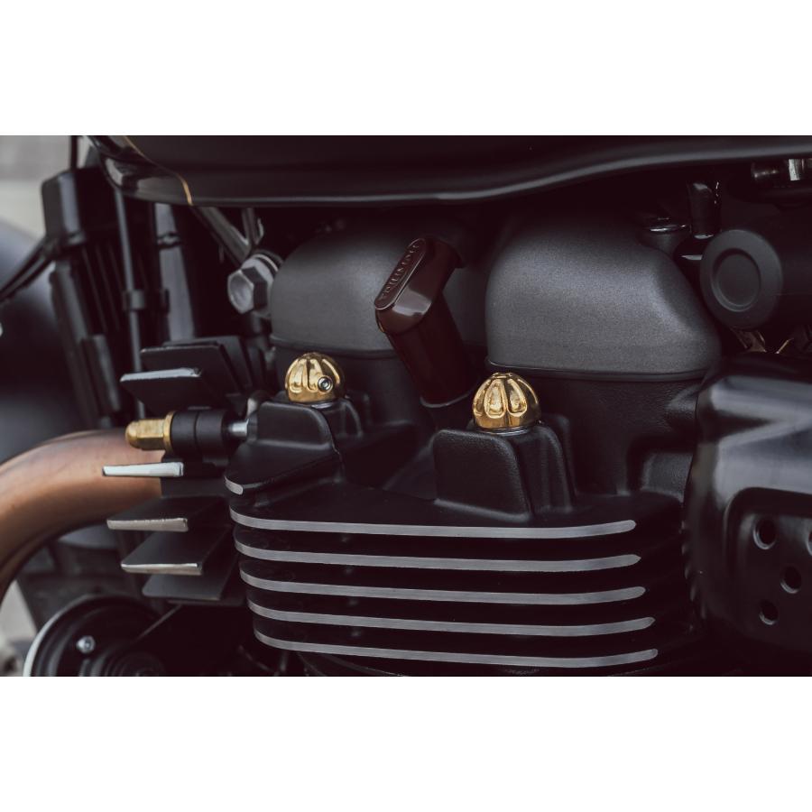 Motone(モートーン) エンジンボルトキャップ ブラス T100/T120 (16-25) SpeedTwin900 (16-25) スクランブラー Scrambler900 (17-25) MMU070 |  | 02