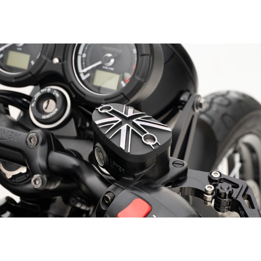 Motone(モートーン) マスターシリンダーキャップ ユニオンジャック ブラック/ポリッシュ アルミダイキャスト T100 T120 Bobber Speedmaster |  | 01
