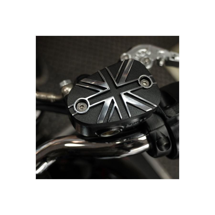Motone(モートーン) マスターシリンダーキャップ ユニオンジャック ブラック/ポリッシュ アルミダイキャスト T100 T120 Bobber Speedmaster |  | 02