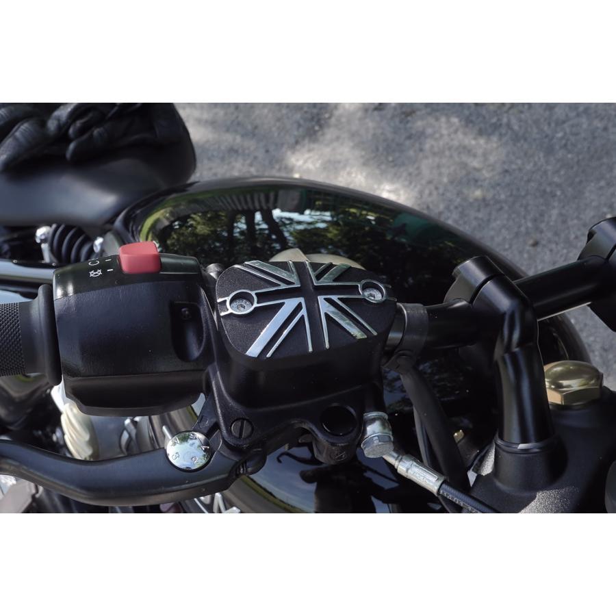 Motone(モートーン) マスターシリンダーキャップ ユニオンジャック ブラック/ポリッシュ アルミダイキャスト T100 T120 Bobber Speedmaster |  | 04