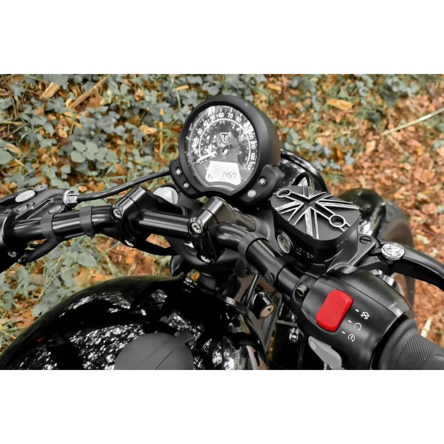 Motone(モートーン) マスターシリンダーキャップ ユニオンジャック ブラック/ポリッシュ アルミダイキャスト T100 T120 Bobber Speedmaster |  | 06