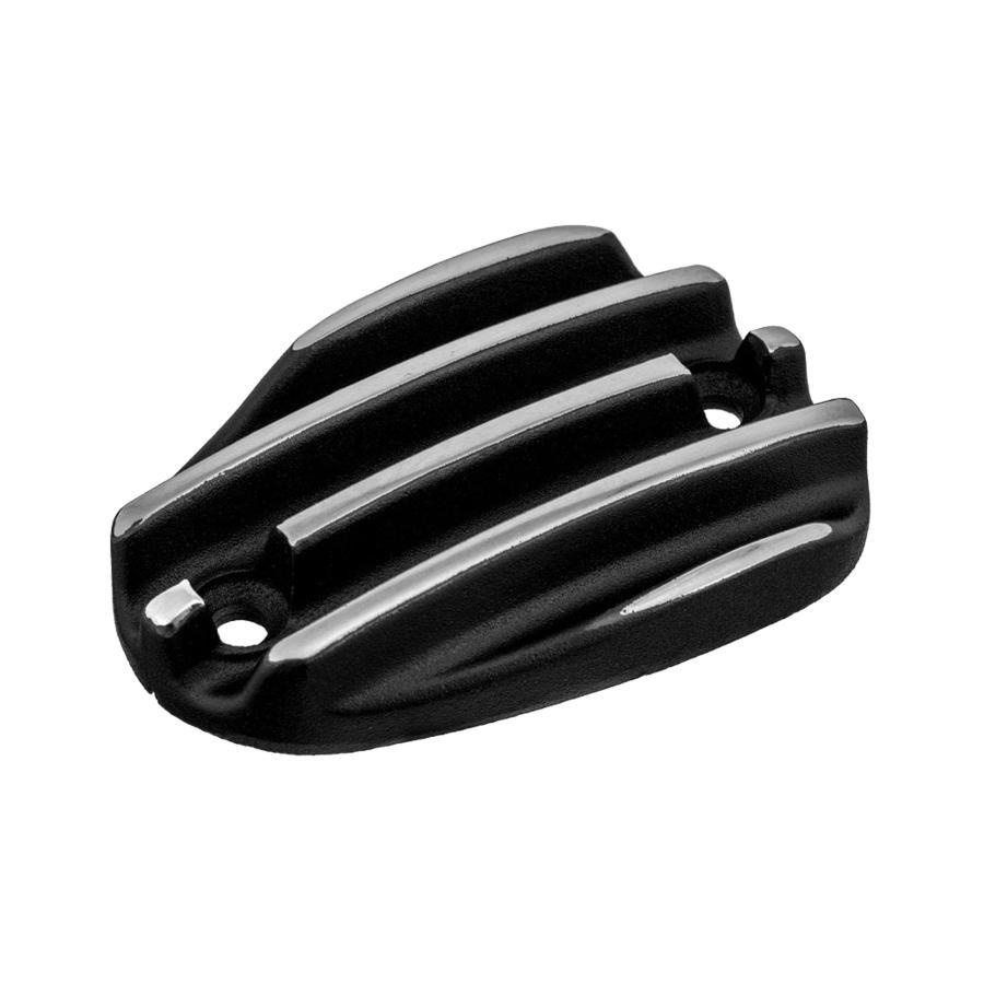 Motone(モートーン) マスターシリンダーキャップ リブ ブラック/ポリッシュ アルミダイキャスト T100 T120 Bobber Speedmaster | 