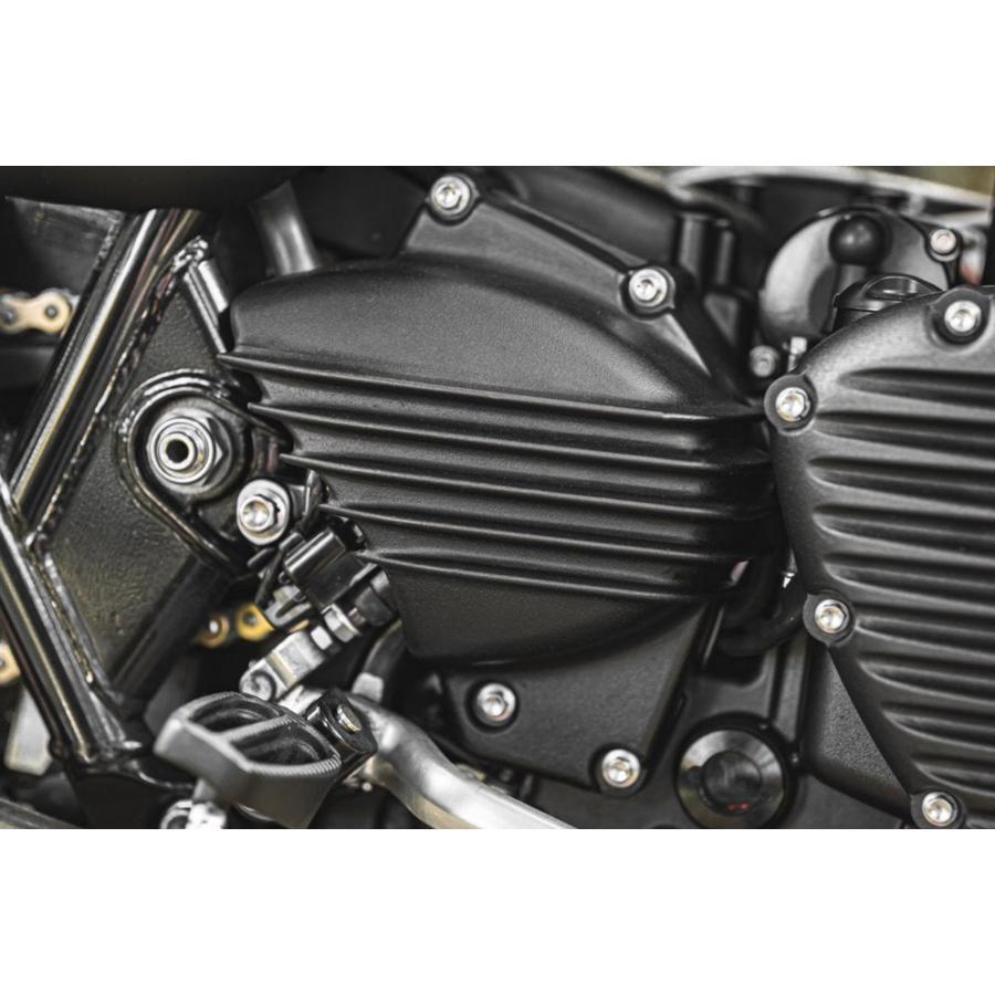 Motone(モートーン) スプロケットカバー リブ ブラック T100/T120 (16-25) SpeedTwin900 (16-24) スクランブラー Scrambler900 (17-25) MMU087 |  | 01