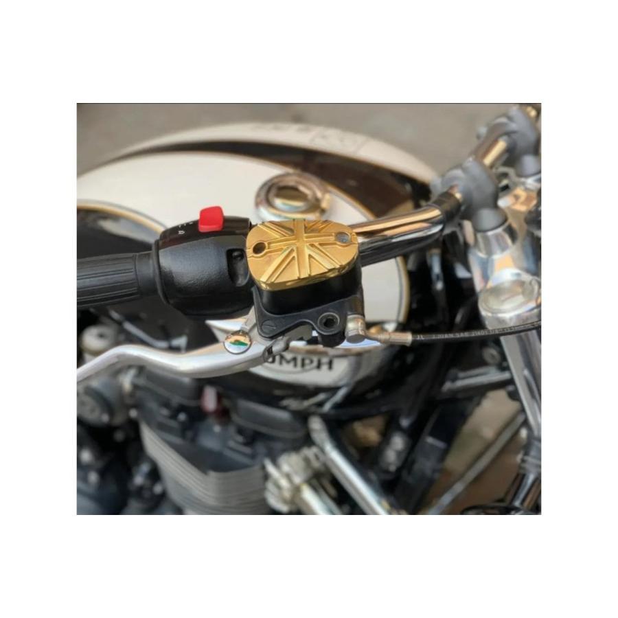 Motone(モートーン) マスターシリンダーキャップ ユニオンジャック ブラス T100 (02-25) T120 (16-25) Bobber (17-25) Speedmaster (18-25) MMU510 |  | 01