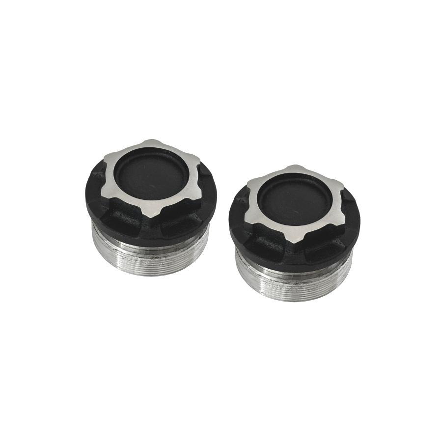 Motone(モートーン) フロントフォークキャップ CAPOS アルミ ブラック/ポリッシュ T120 (16-25) SpeedTwin900 (19-24) スクランブラー900 (19-25) MMU626 | 
