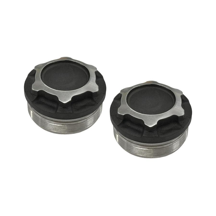 Motone(モートーン) フロントフォークキャップ CAPOS アルミ ブラック/ポリッシュ ボンネビル Bobber (21-25) Speedmaster (21-25) MMU630 | 