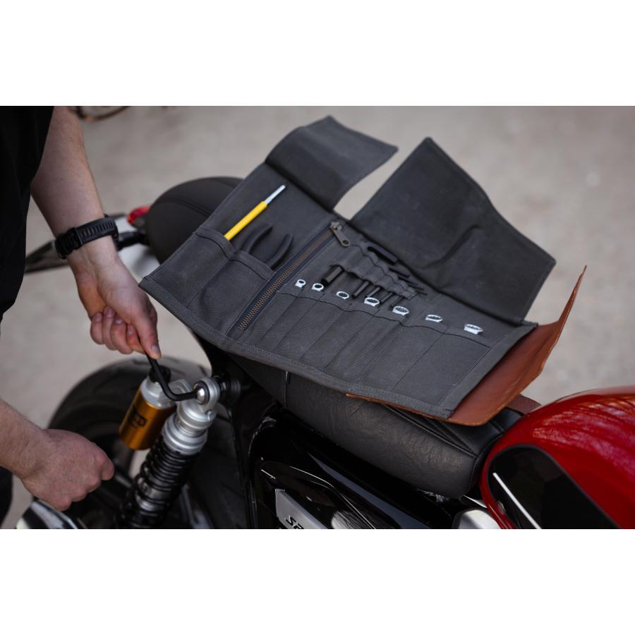 Motone(モートーン) ツールロールバッグ SCOUT レザー ワックスキャンバス MMU901の画像
