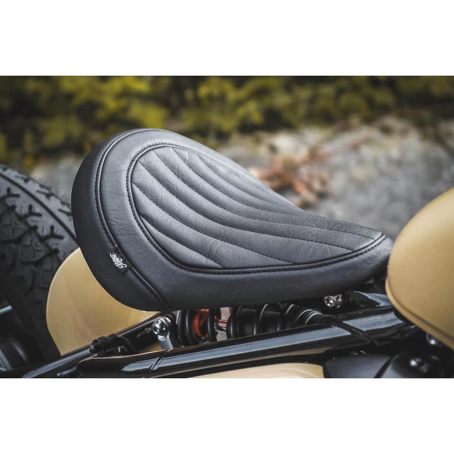 Motone(モートーン) シート KING COBRA リブ ブラック ボンネビル Bobber (17-25) MSM029 |  | 01