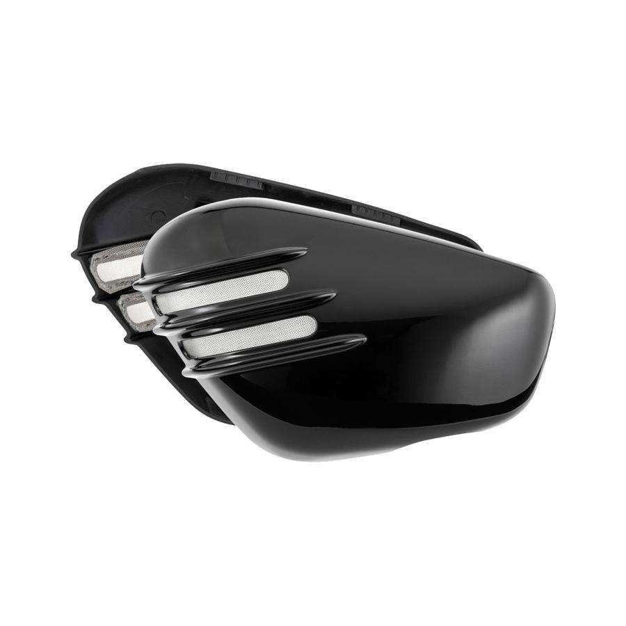 Motone(モートーン) サイドカバー VENTURA リブ グロスブラック ボンネビル Bobber (17-25) Speedmaster (18-25) MTE163 | 