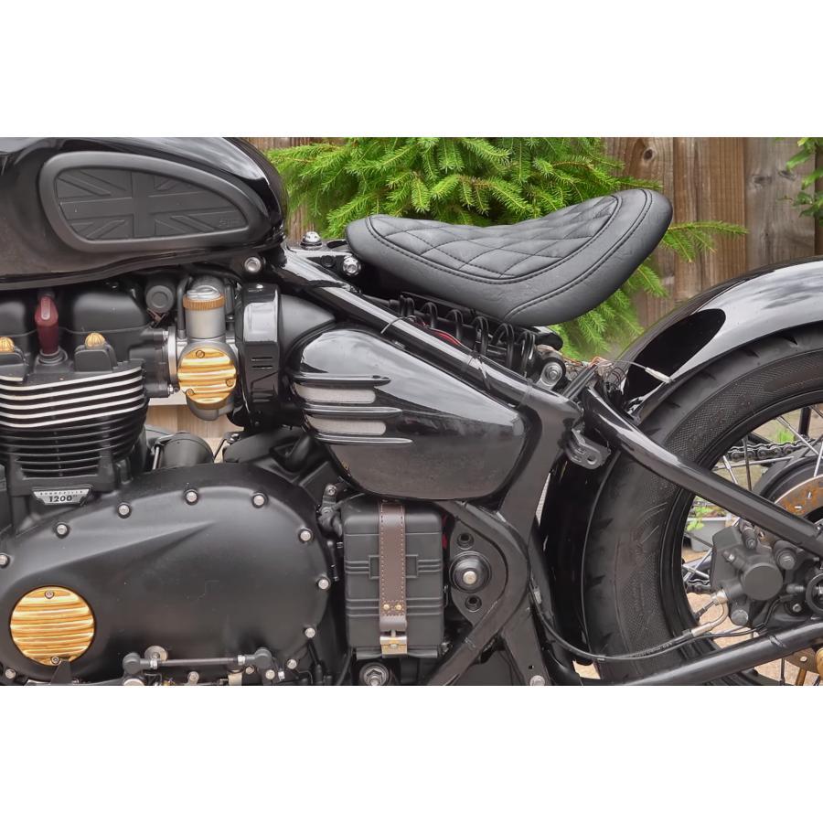 Motone(モートーン) サイドカバー VENTURA リブ グロスブラック ボンネビル Bobber (17-25) Speedmaster (18-25) MTE163 |  | 03