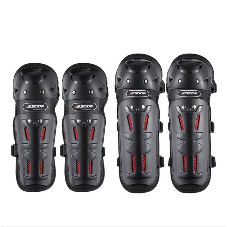 転倒時のダメージを軽減 肘 脛 膝 プロテクター 4点セット バイク 自転車 サバゲーなどに　軽量　マジックテープで簡単装着 バイク用 自転車用 | 