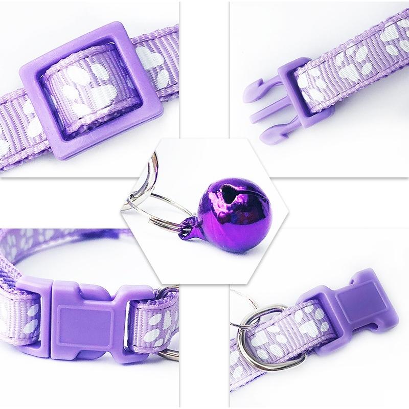 かわいい 犬 猫 首輪 バックル止め　鈴付 小犬用 小型犬　猫用 　長さ調整可能　肉球模様 カラフル おしゃれ　ネコ |  | 11