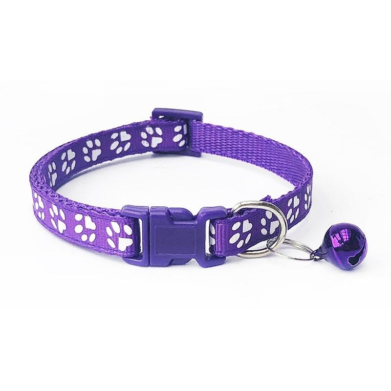 かわいい 犬 猫 首輪 バックル止め　鈴付 小犬用 小型犬　猫用 　長さ調整可能　肉球模様 カラフル おしゃれ　ネコ |  | 06