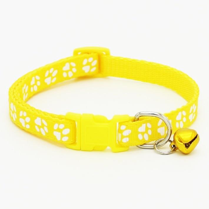 かわいい 犬 猫 首輪 バックル止め　鈴付 小犬用 小型犬　猫用 　長さ調整可能　肉球模様 カラフル おしゃれ　ネコ |  | 03