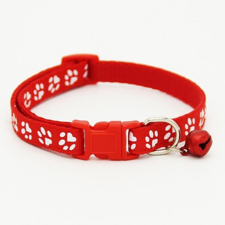 かわいい 犬 猫 首輪 バックル止め　鈴付 小犬用 小型犬　猫用 　長さ調整可能　肉球模様 カラフル おしゃれ　ネコ |  | 02