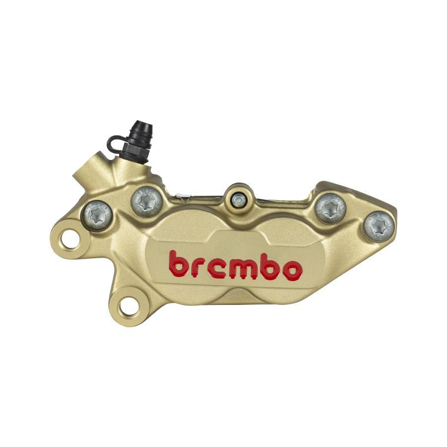 brembo(ブレンボ) Axial 4Pキャリパー ゴールド キャスト 左用40mmピッチ/赤ロゴ｜plotonlinestore｜03