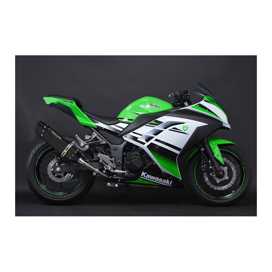 TRICK STAR (トリックスター) スリップオンマフラー IKAZUCHI ブラック チタン Ninja250 ニンジャ250