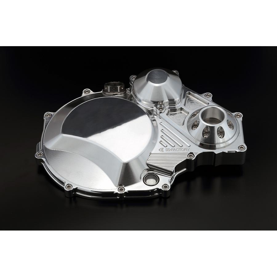K FACTORY(ケイファクトリー) クラッチカバー POL TYPE-2 ZRX/GPZ ALスライダー付 生地：部分研磨仕上げ