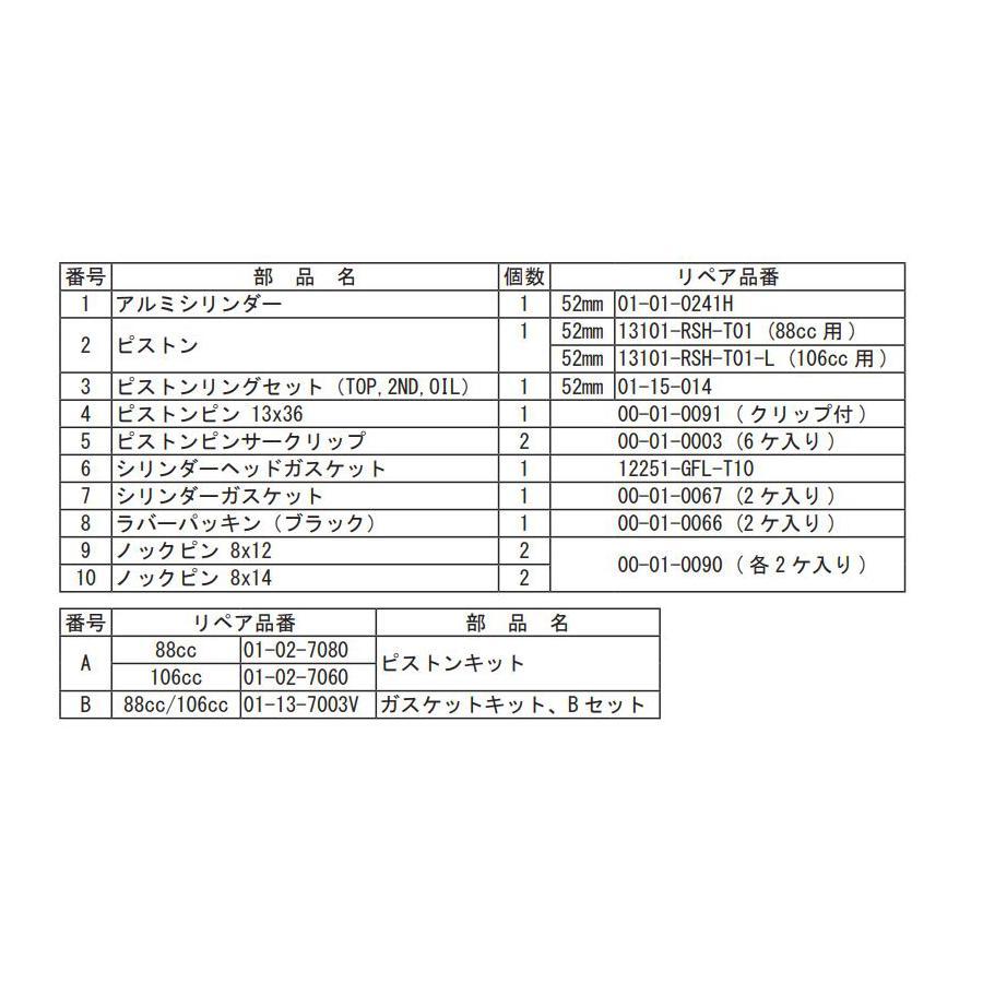 SP武川(SPタケガワ) CYLINDER KIT 12Vモンキー(R-Stage 88cc D専用) 通販 SP武川(SPタケガワ) バイク シリンダー シリンダーキット 124cc HAシリンダー 01-04-8225 12Vモンキー(Super+R R-Stage D専用)