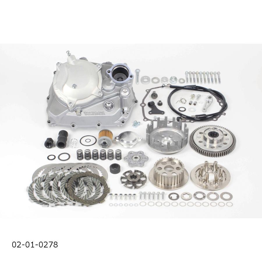 SP武川 (SPタケガワ) スペシャルクラッチキットTYPE-R WET スリッパー ワイヤー式 モンキー125 SPLクラッチ専用クロスミッション シルバー塗装