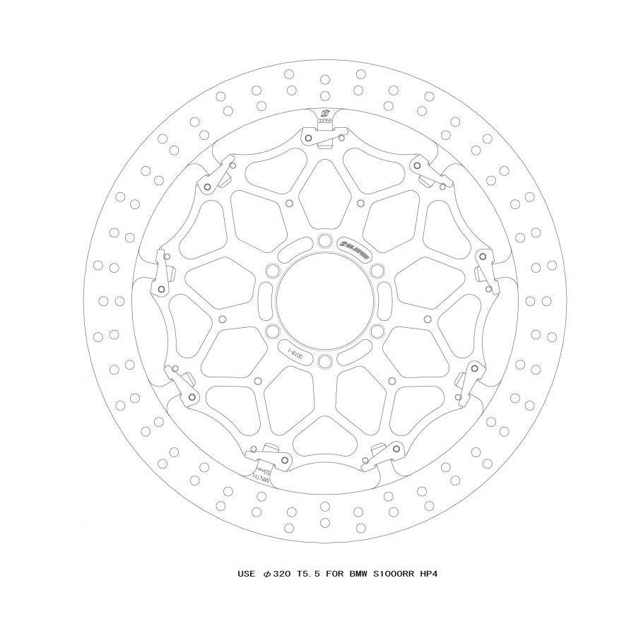 GALE SPEED (ゲイルスピード) クロスロックディスクローターFφ320 R T=5.5 F)BMW HP4(ABS)