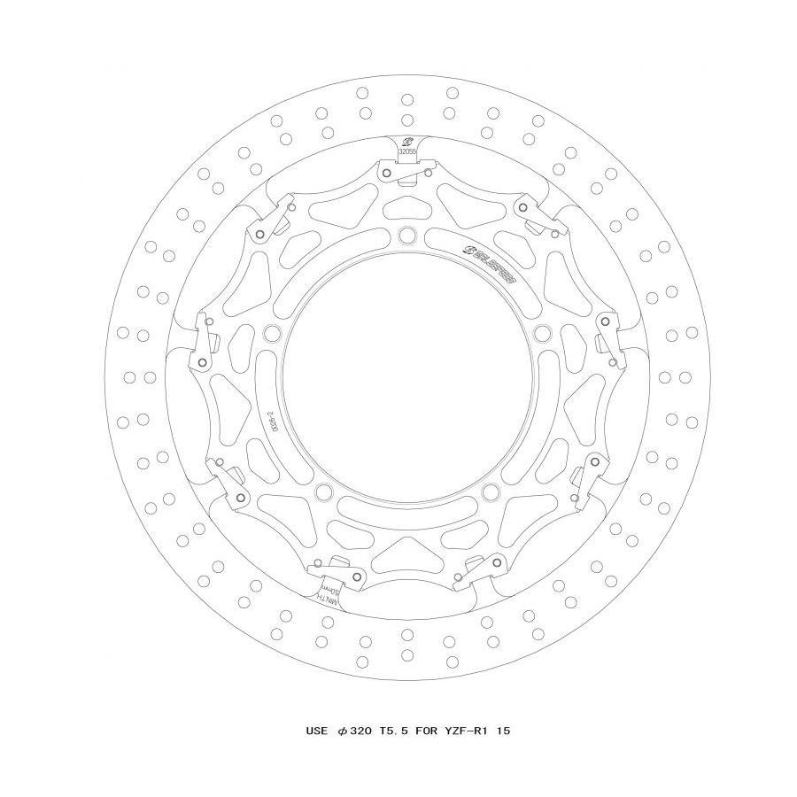 GALE SPEED (ゲイルスピード) クロスロックディスクローターFφ320 R T=5.5 F)YZF-R1/YZF-R6