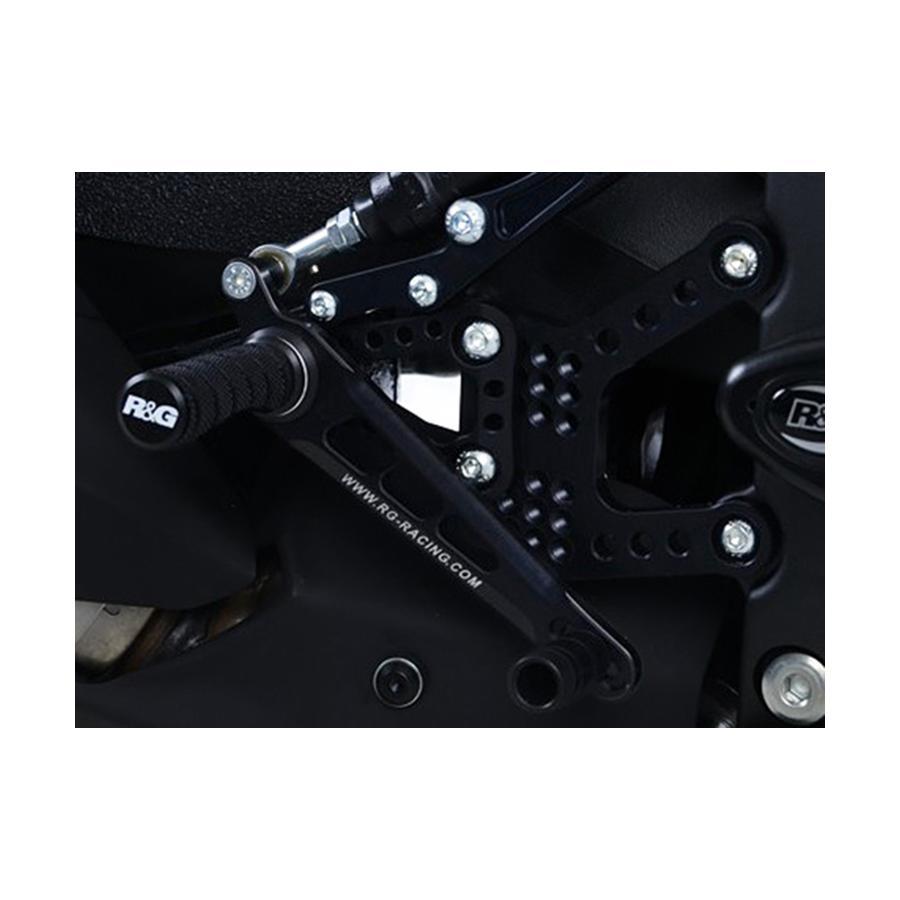 R&G (アールアンドジー) 可変レーシングステップキット ブラック ZX-6R