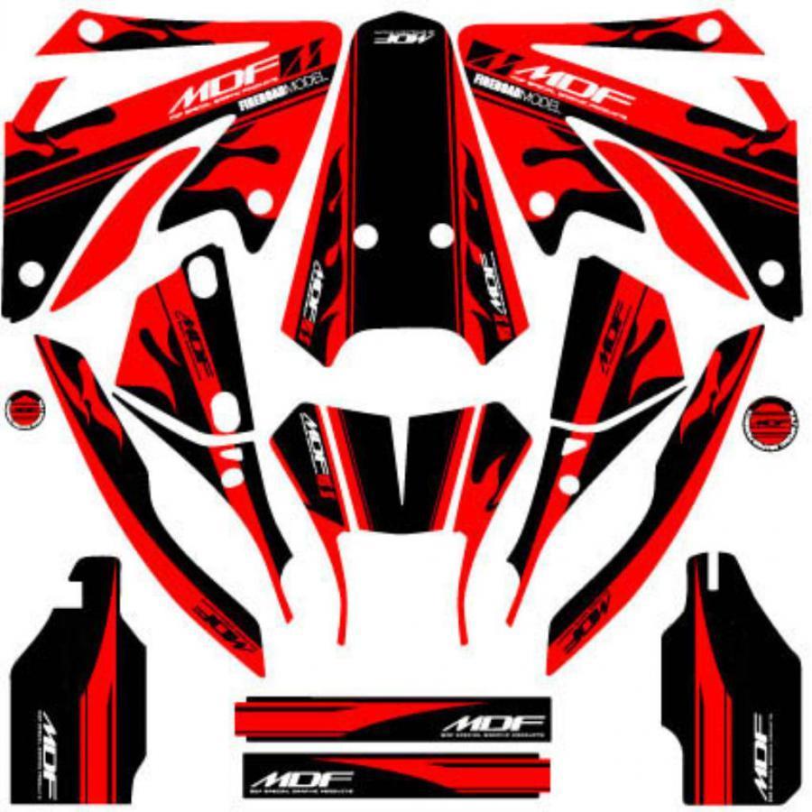 MDF (エムディーエフ) ファイアー デカール ステッカー コンプリート XR250 レッド_1