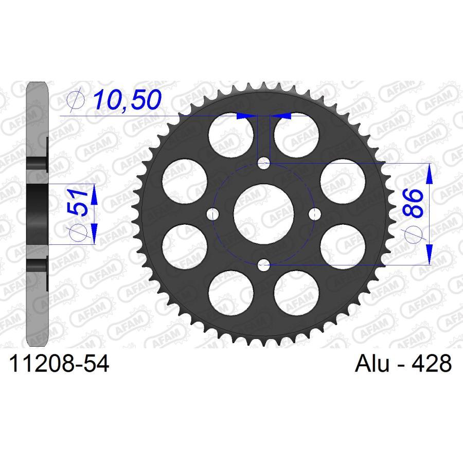 AFAM (アファム) リアスプロケット 428-54 TL125 : バイク&車パーツ