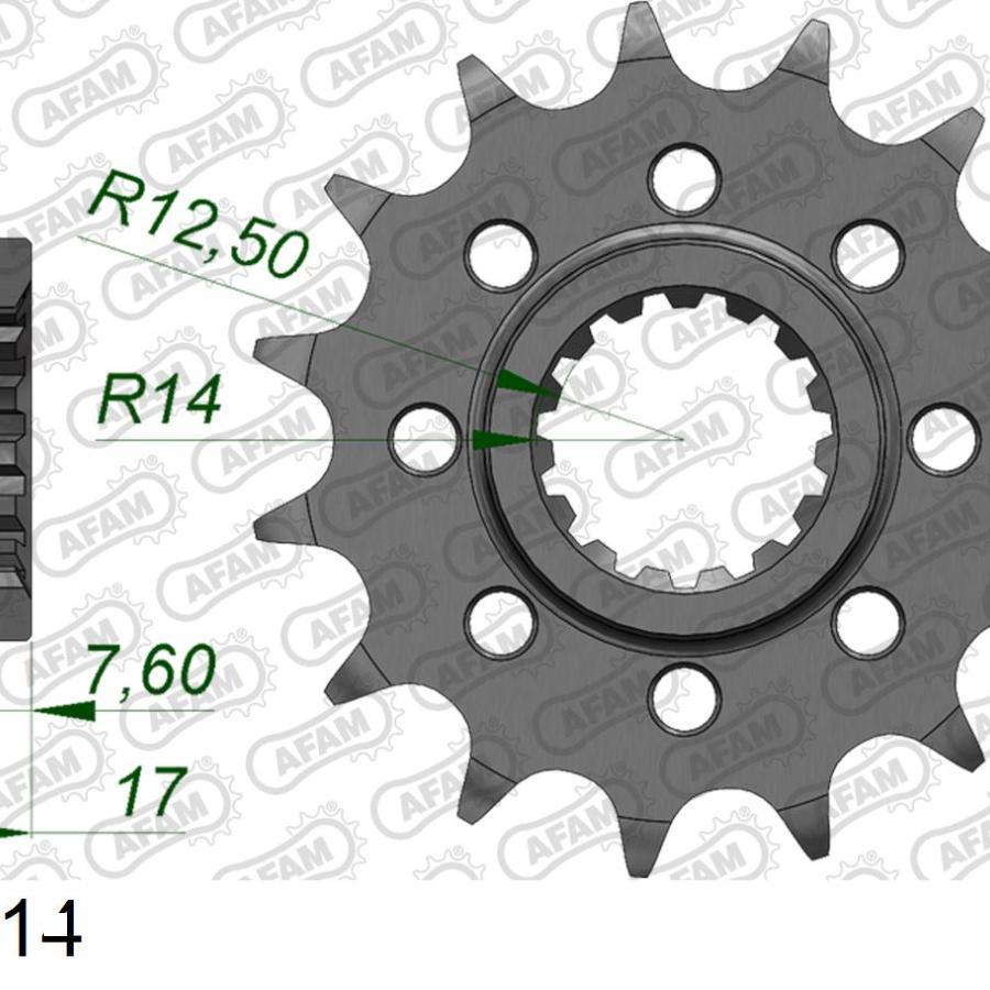 アファム Fスプロケット スチール 520-14 1299/1199 Panigale/S/R 12