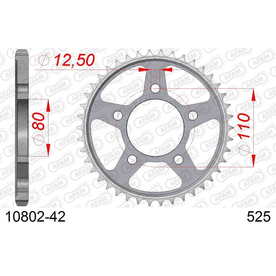 アファム Rスチールスプロケット 525-42 CRF1000L AfricaTwin/DCT 16