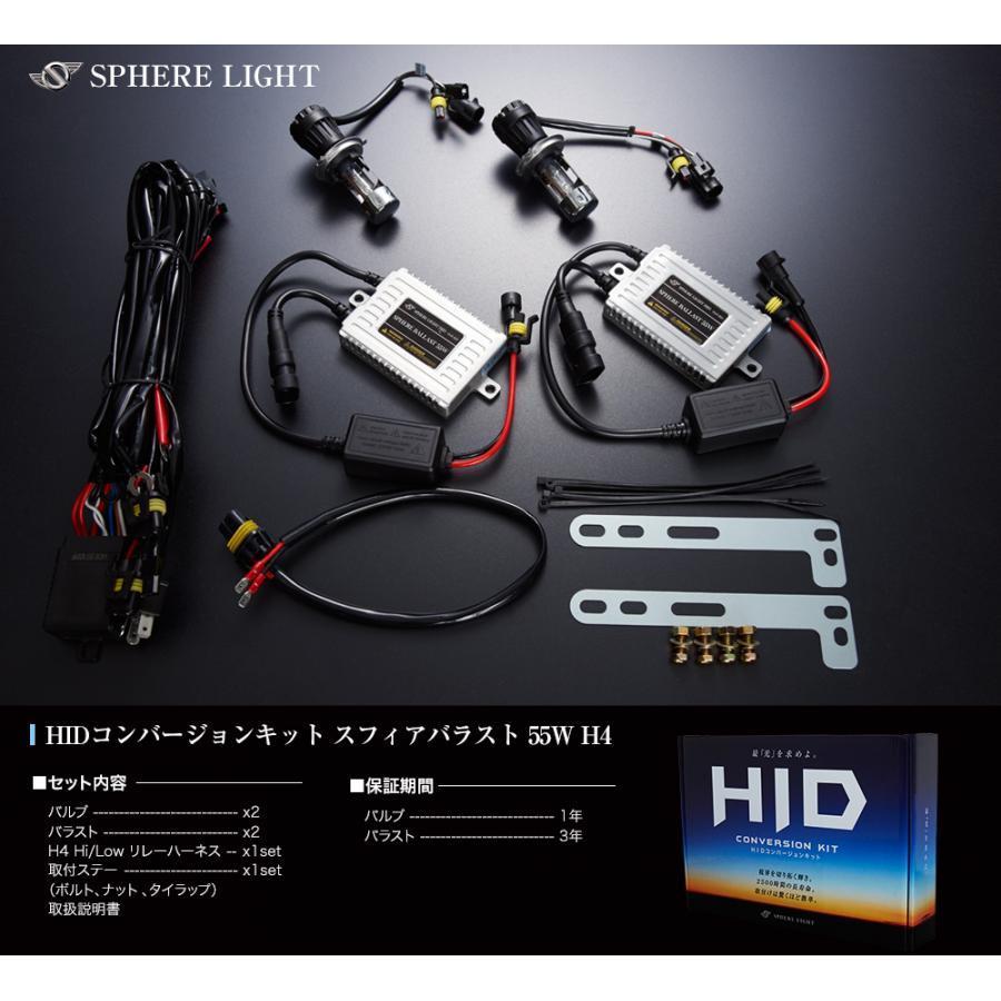SPHERE LIGHT - スフィアライト HIDコンバージョンキット Hi/Lo ご機嫌/置き目 H4/6000K 55w 2灯用 SHCAC0601
