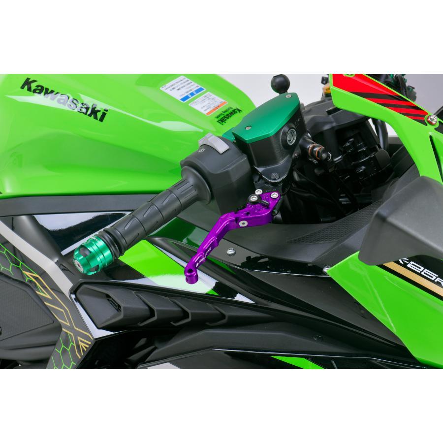 BIKERS (バイカーズ) 可倒式アジャスタブルレバー パープル ZX-25R ニンジャ650 Ninja650 Z650 Z900  K0526-PUR