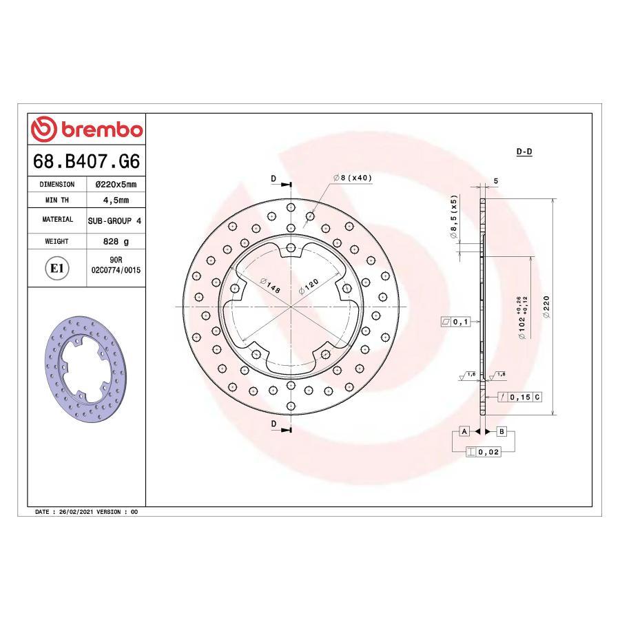 brembo（ブレンボ） セリエオロ セリエオロ ブレーキディスク リジット