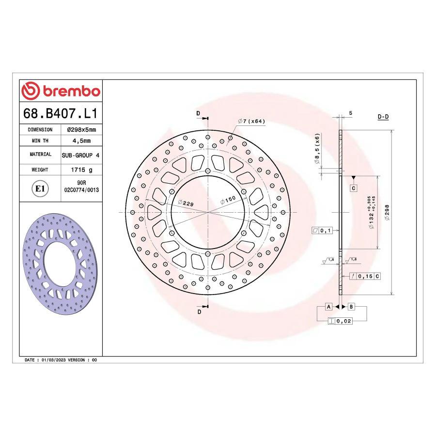 brembo（ブレンボ） セリエオロ セリエオロ ブレーキディスク リジット