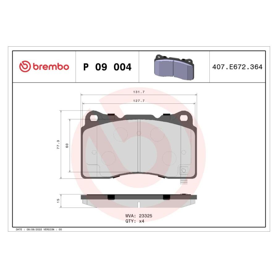 brembo (ブレンボ) 4輪 プライムブレーキパッド 純正互換タイプ