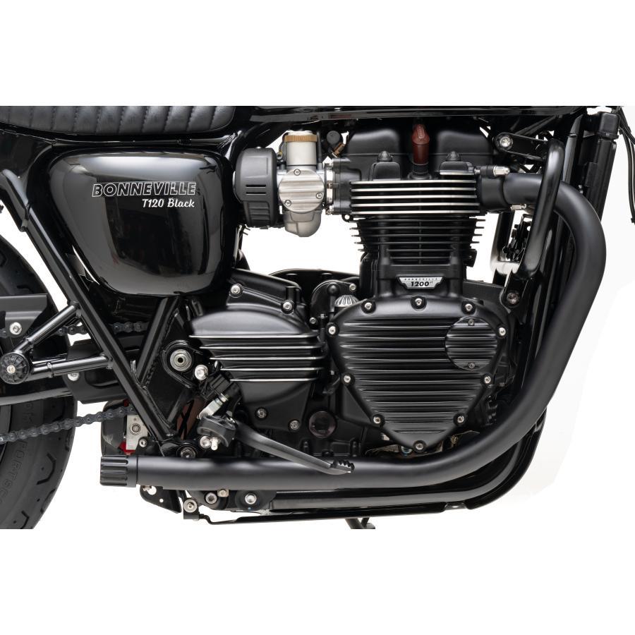 Motone(モートーン) スプロケットカバー リブ ブラック/ポリッシュ T100/T120 SpeedTwin900 スクランブラー Scrambler900 MMU088の画像