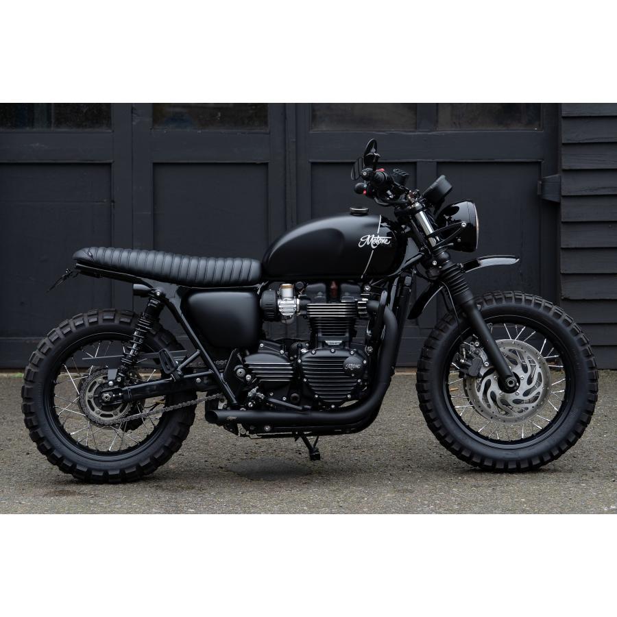 Motone(モートーン) スプロケットカバー リブ ブラック/ポリッシュ T100/T120 SpeedTwin900 スクランブラー Scrambler900 MMU088の画像