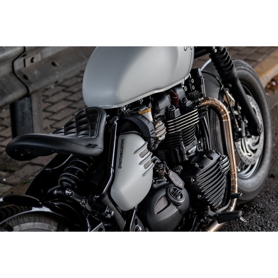 Motone(モートーン) インテークカバー ZEPHYR ブラック スラクストン Thruxton1200/R/RS Bobber Speedmaster MMU579